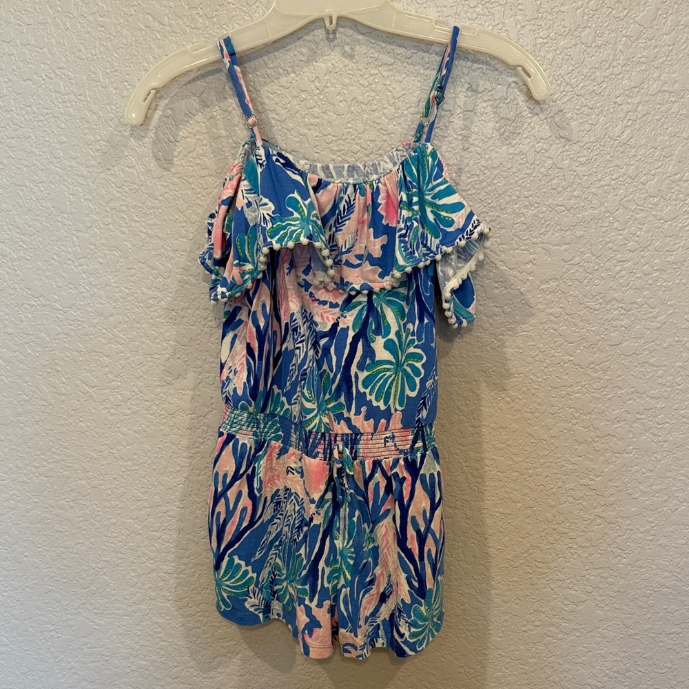 Lily Pulitzer Tropical Blue and Pink Kids One Piece Romper